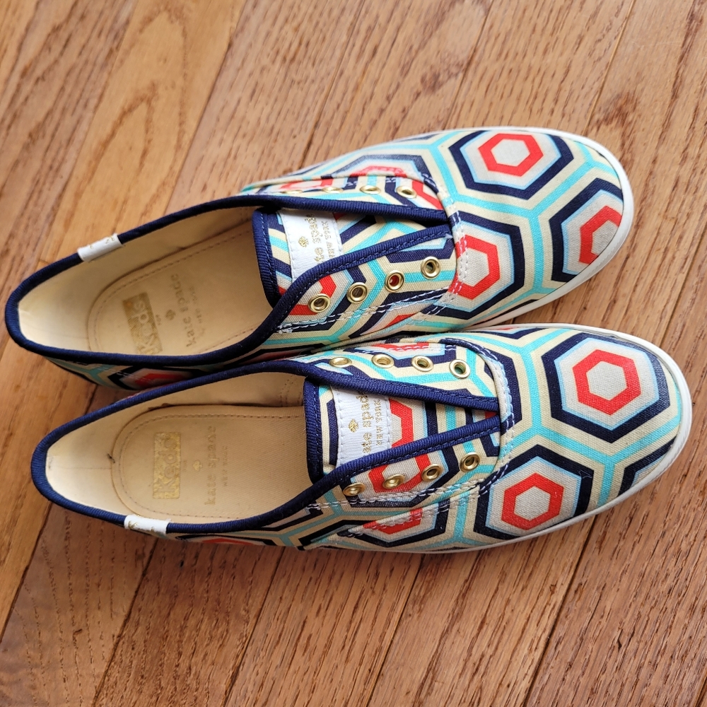 Keds X Kate Spade Geometric Hexagon Mod Print Slip on Sneakers 6